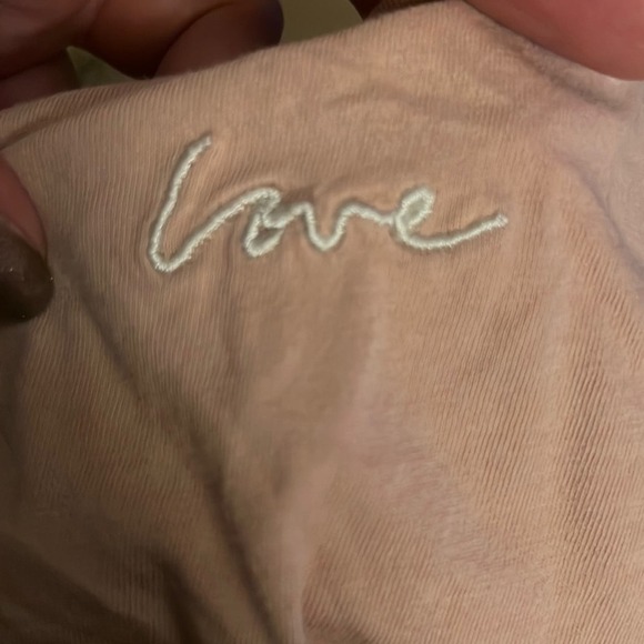 H&M Dividend Pink Short Sleeve Embroidered “Love” Tee Shirt - Picture 3 of 5